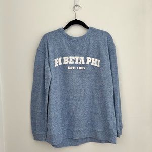 Boxercraft Pi Beta Phi Light Blue Cozy Crew Pullover Sweatshirt